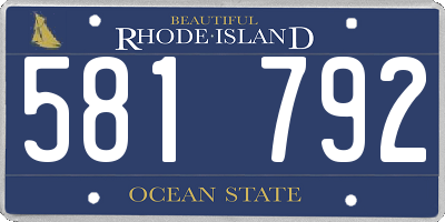 RI license plate 581792