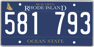 RI license plate 581793