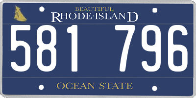 RI license plate 581796