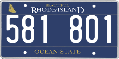 RI license plate 581801