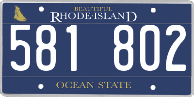 RI license plate 581802