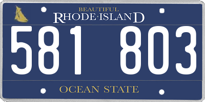 RI license plate 581803