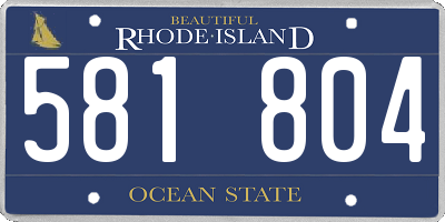 RI license plate 581804