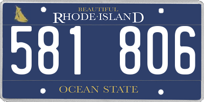 RI license plate 581806