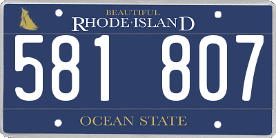 RI license plate 581807