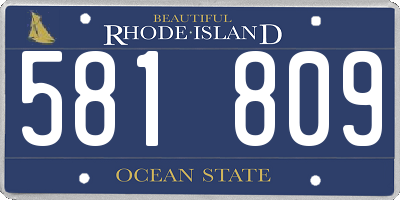 RI license plate 581809