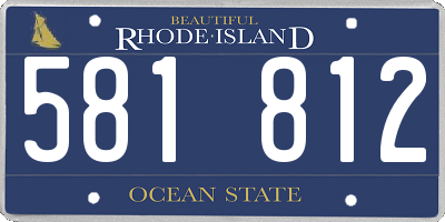 RI license plate 581812