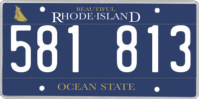 RI license plate 581813