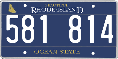 RI license plate 581814