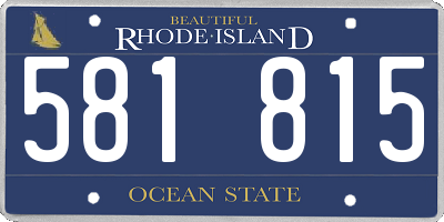 RI license plate 581815