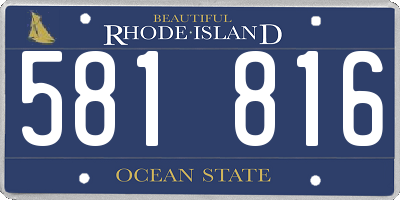 RI license plate 581816