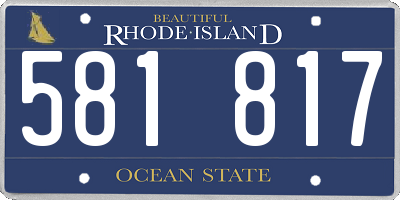 RI license plate 581817