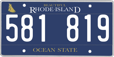 RI license plate 581819