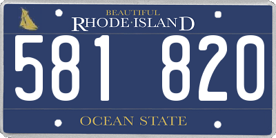RI license plate 581820