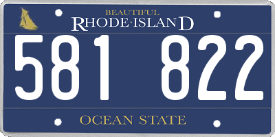 RI license plate 581822