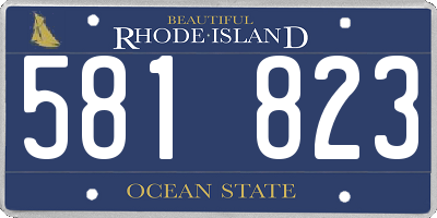 RI license plate 581823