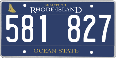 RI license plate 581827