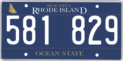 RI license plate 581829