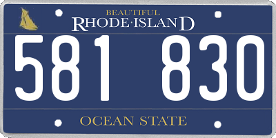 RI license plate 581830