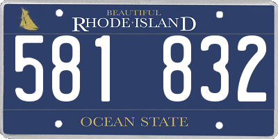 RI license plate 581832