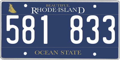 RI license plate 581833