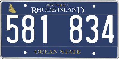 RI license plate 581834