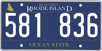 RI license plate 581836