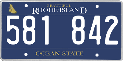 RI license plate 581842