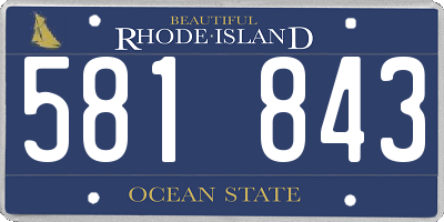 RI license plate 581843