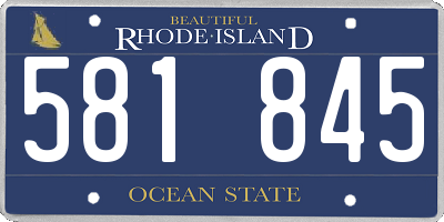 RI license plate 581845