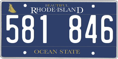 RI license plate 581846