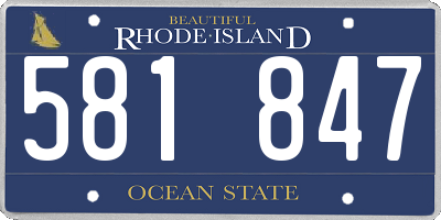 RI license plate 581847