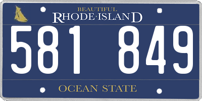 RI license plate 581849