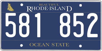 RI license plate 581852