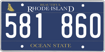 RI license plate 581860