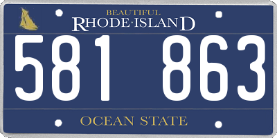 RI license plate 581863