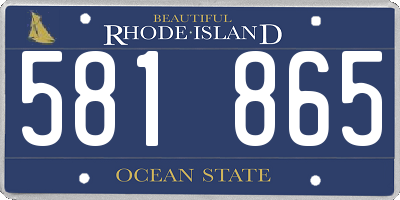 RI license plate 581865