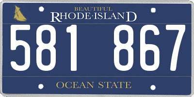 RI license plate 581867