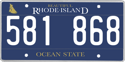 RI license plate 581868