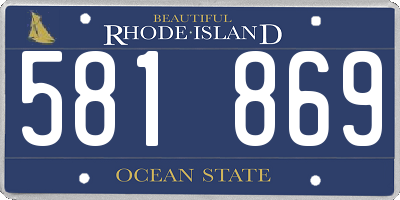 RI license plate 581869