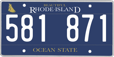 RI license plate 581871