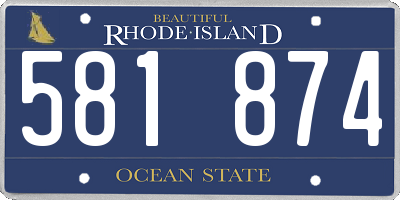 RI license plate 581874