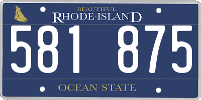 RI license plate 581875
