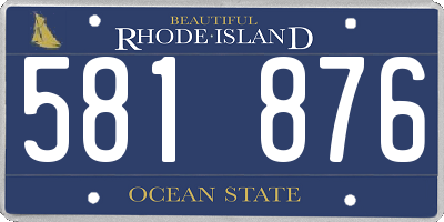 RI license plate 581876