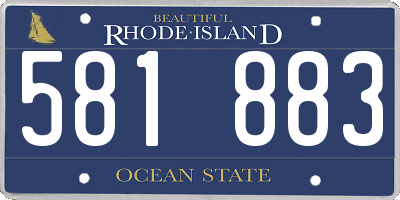 RI license plate 581883