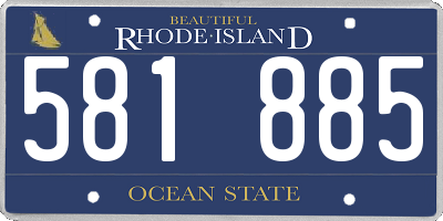 RI license plate 581885