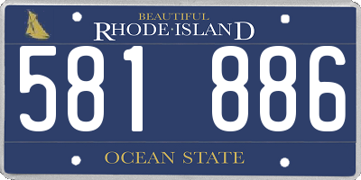RI license plate 581886