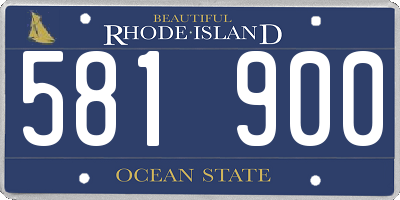 RI license plate 581900