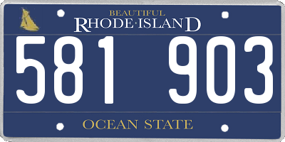 RI license plate 581903