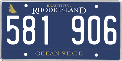 RI license plate 581906
